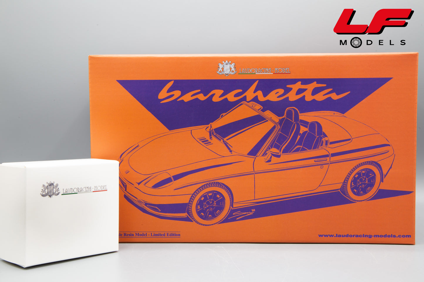 modellino fiat barchetta laudoracing 1:18 scatola