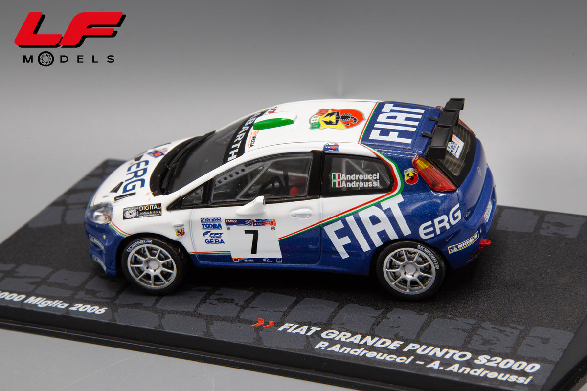 modellino fiat grande punto s2000 rally 1000 miglia edicola 1:43 vista posteriore