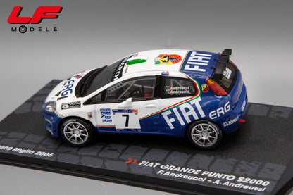 modellino fiat grande punto s2000 rally 1000 miglia edicola 1:43 vista posteriore