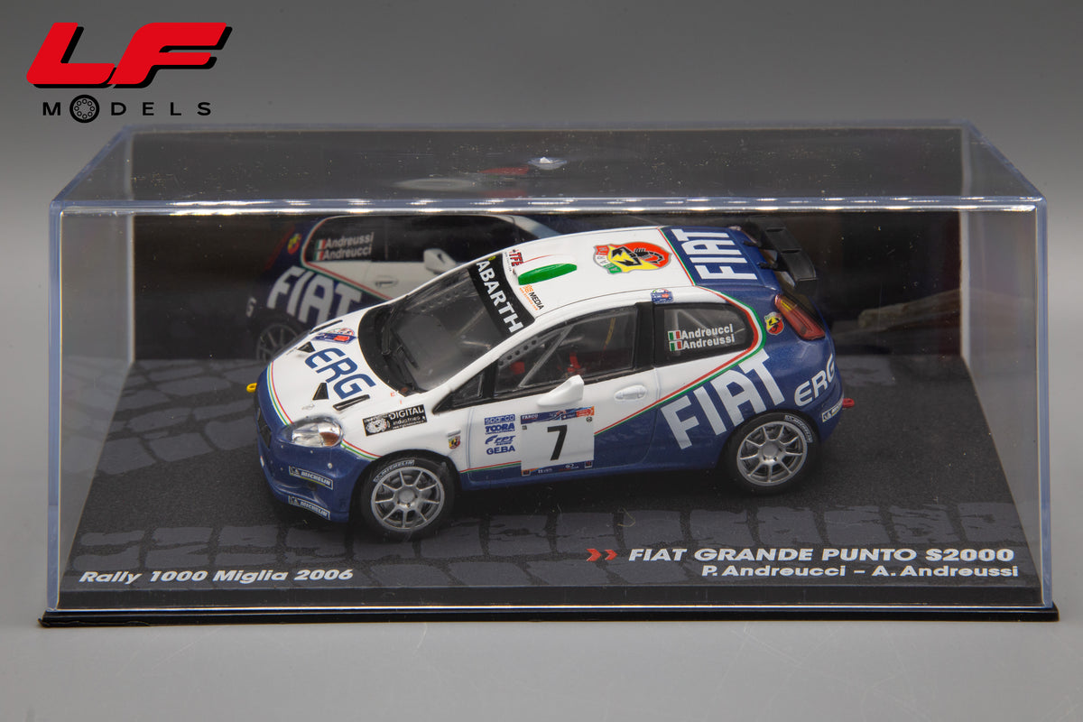 modellino fiat grande punto s2000 rally 1000 miglia edicola 1:43 vista teca