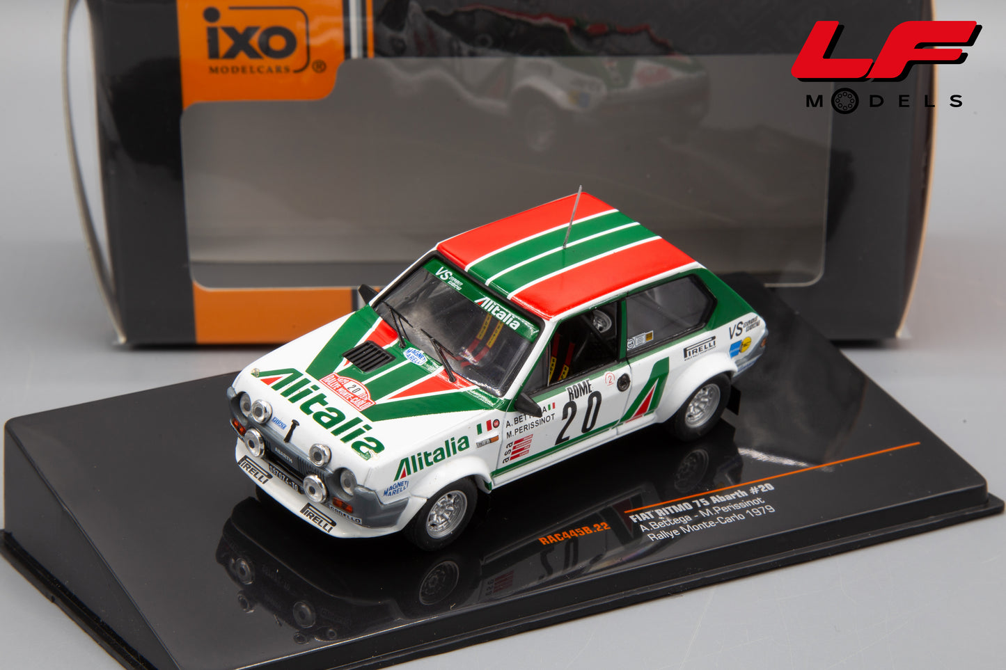 modellino fiat 75 abarth alitalia ixo models 1:43 frontale