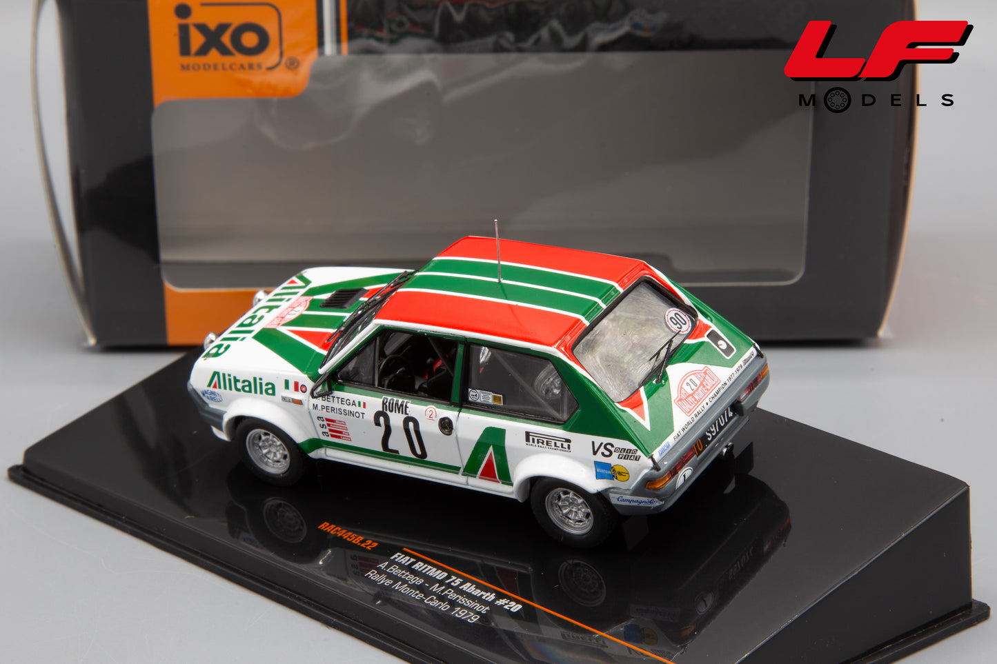 modellino fiat 75 abarth alitalia ixo models 1:43 posteriore