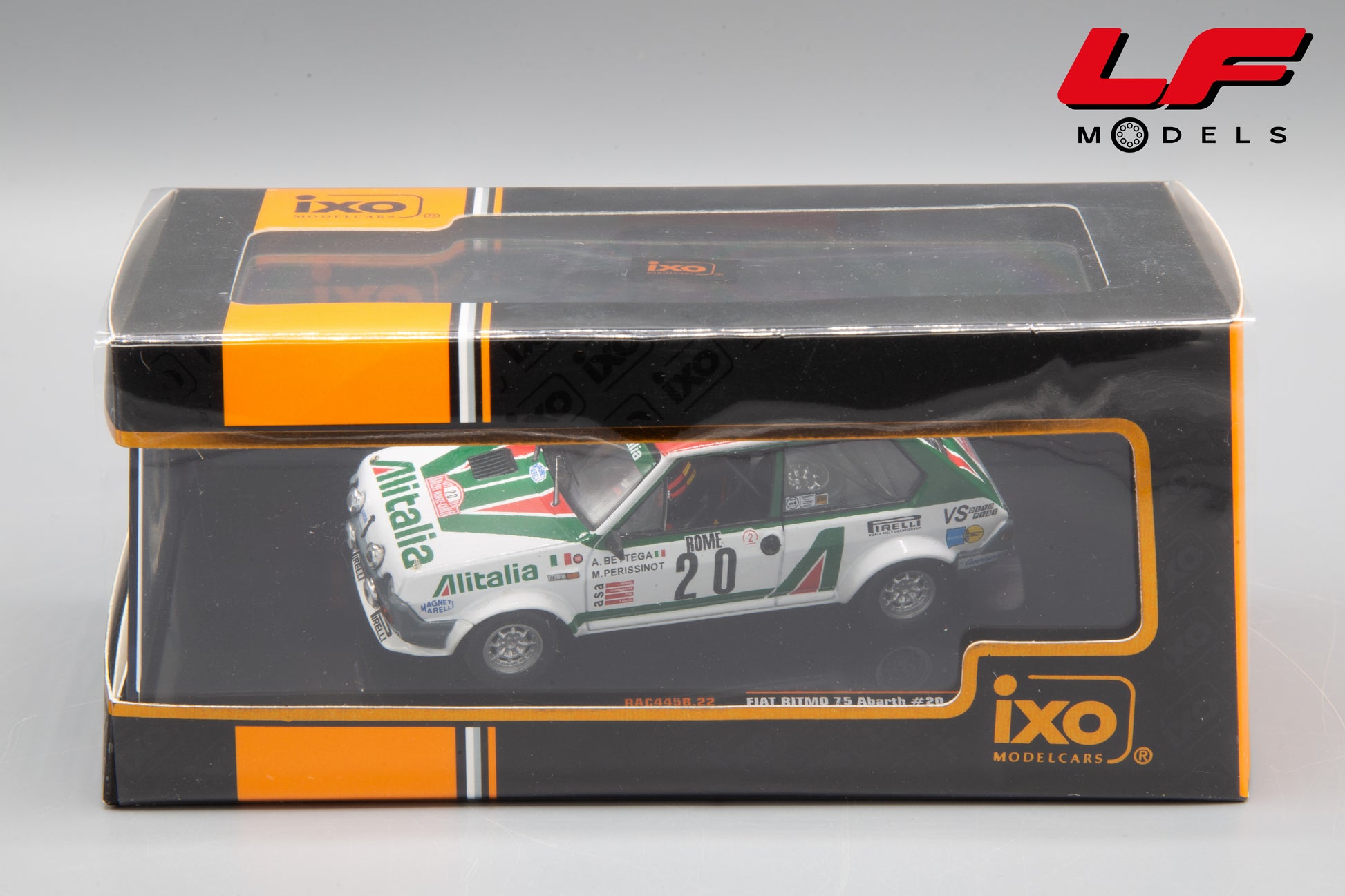 modellino fiat 75 abarth alitalia ixo models 1:43 scatola