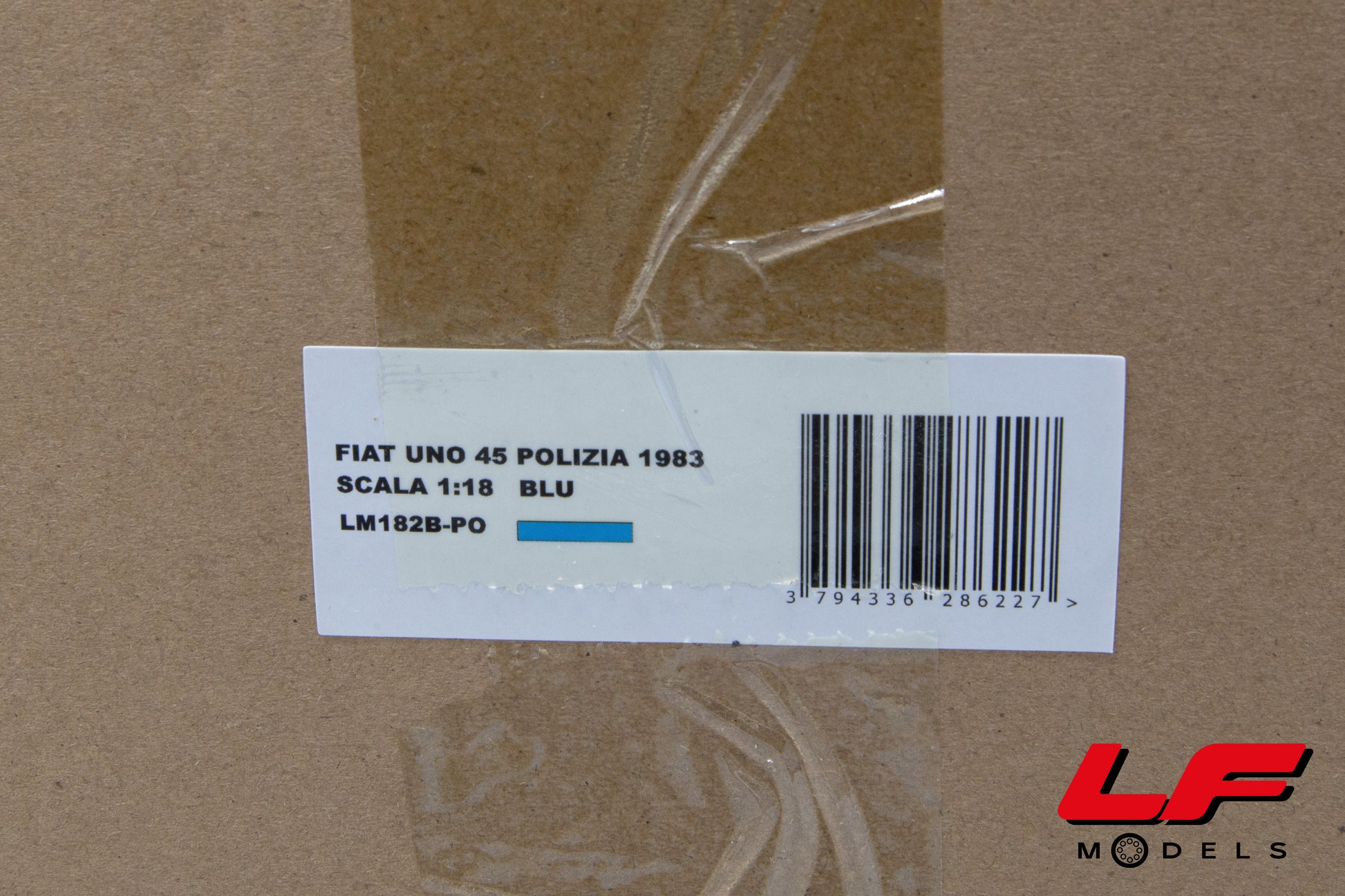 modellino fiat uno 45 polizia laudoracing 1:18 scatola esterna