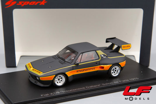SPARK FIAT X1/9 DALLARA BERTONE SALONE DE PARIS 1975 BLACK ORANGE 1:43