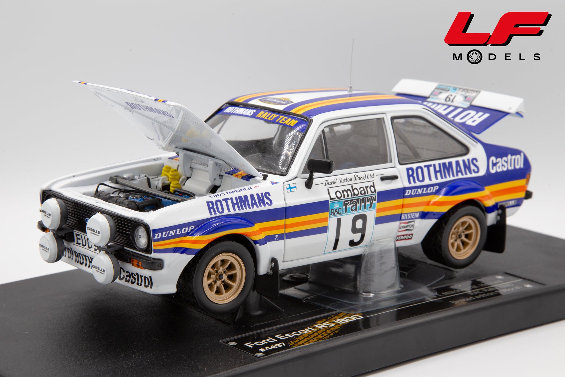 modellino ford escort rally sunstar 1:18 frontale
