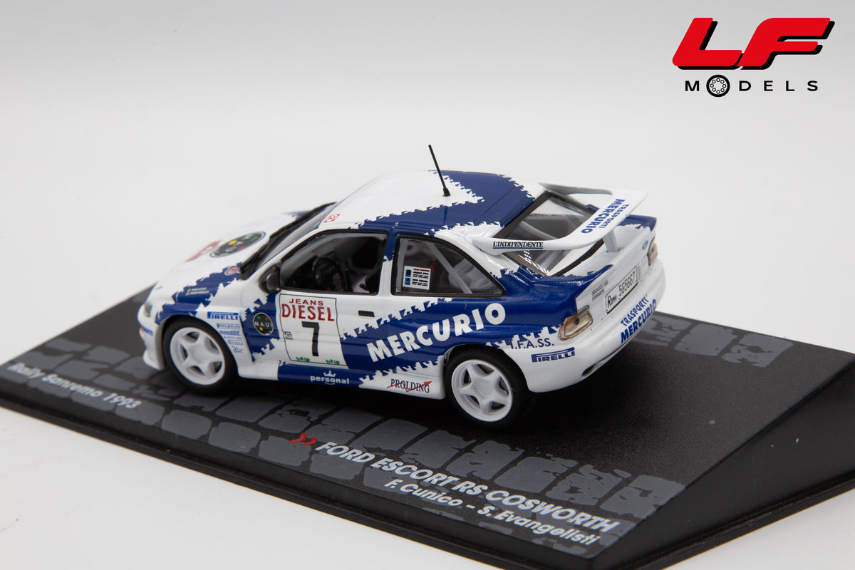 modellino ford escort rally sanremo edicola 1:43 vista posteriore