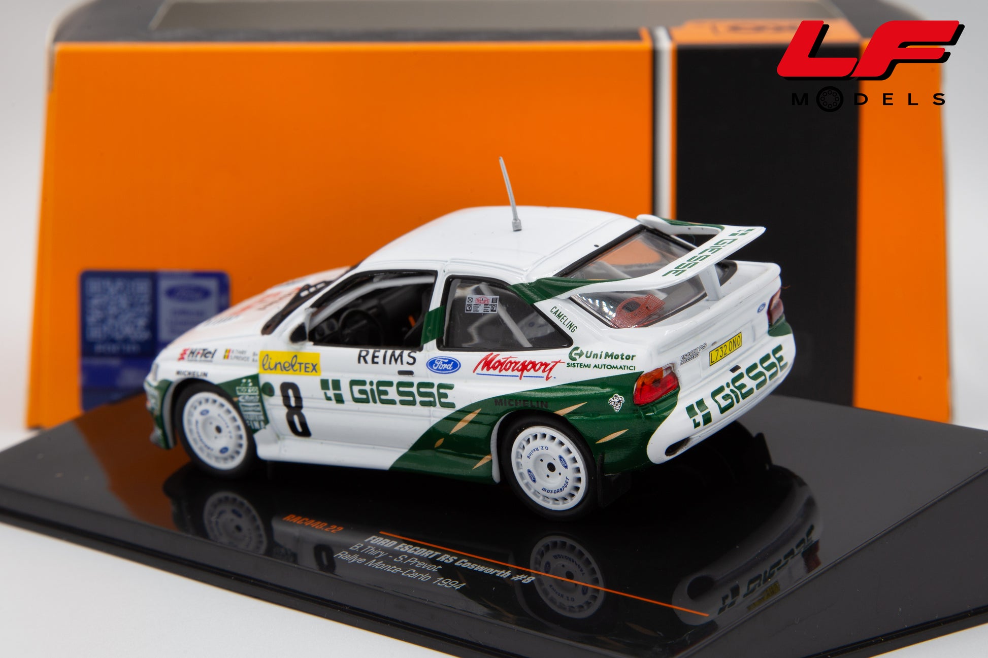 modellino ford escort rally ixo 1:43 posteriore