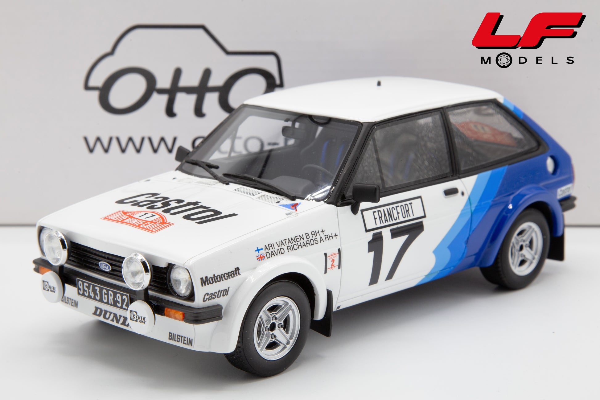 modellino ford fiesta rally ottomobile 1:18 frontale