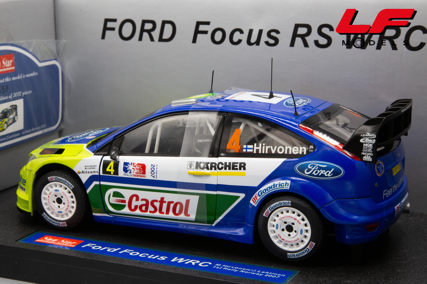 modellino ford focus rally sunstar 1:18 posteriore