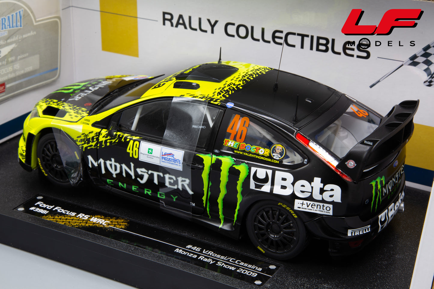 modellino ford focus wrc vr46 sunstar 1:18