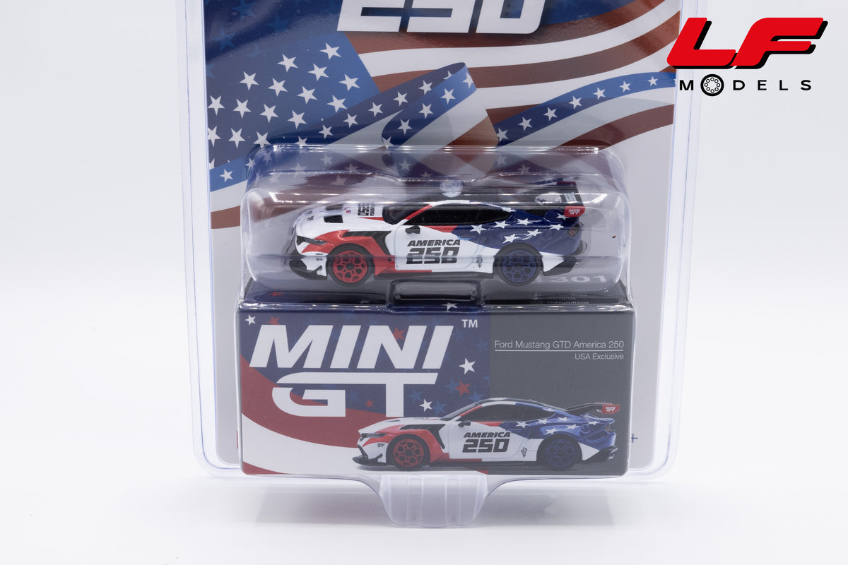 modellino ford mustang  gtd 250 america mini gt 1:64 MGT01301-BL vista frontale