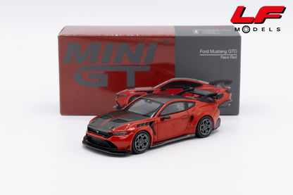 modellino ford mustang gtd rosso mini gt 1:64 MGT01196-L  vista frontale