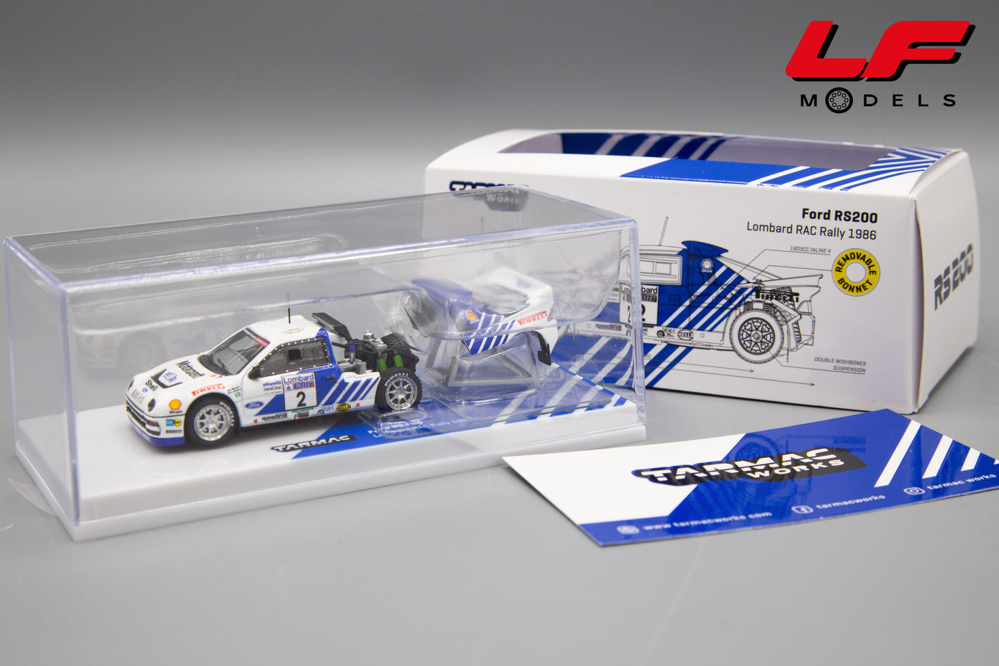 modellino ford rs200 rally tarmac 1:64