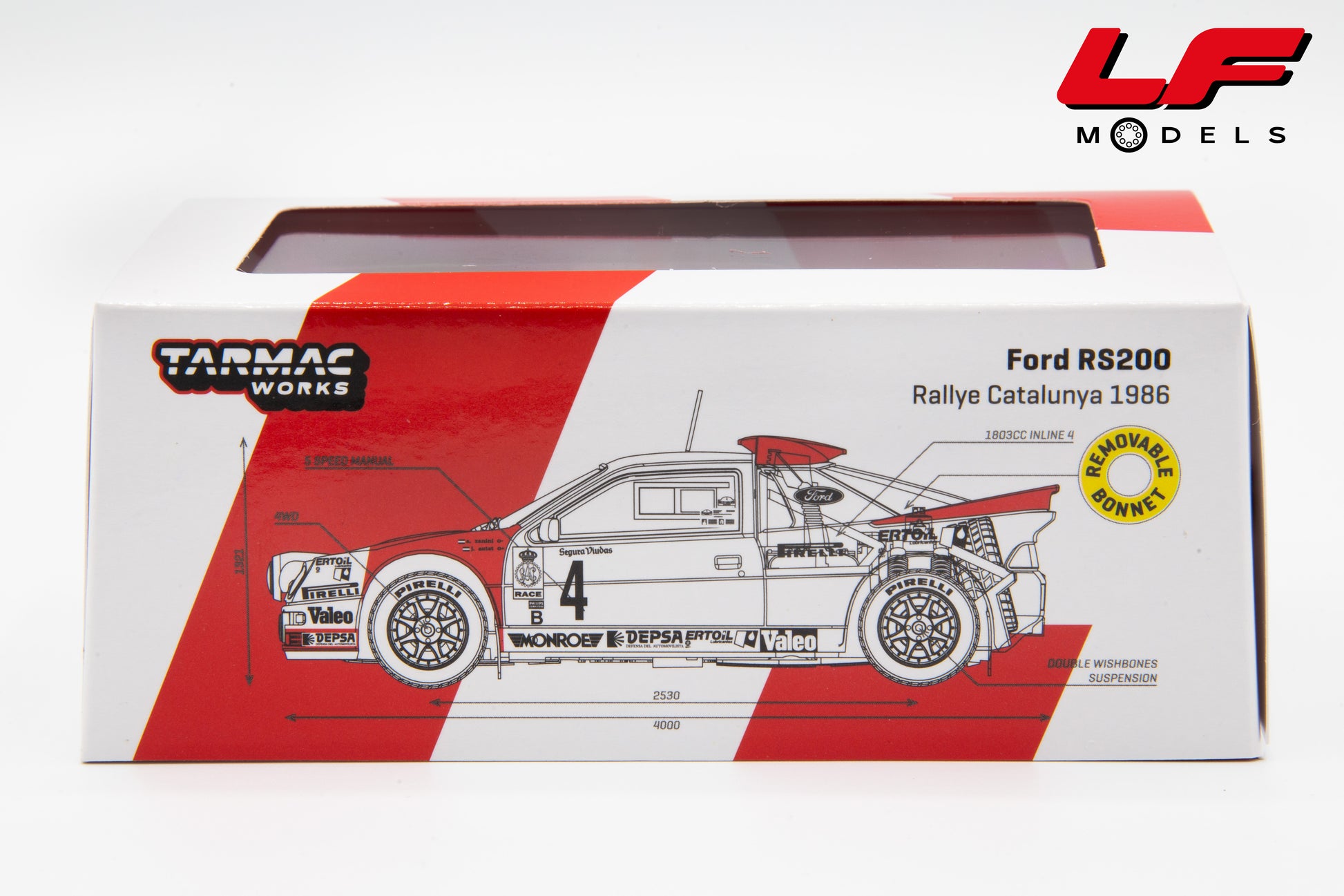 modellino ford rs200 rally tarmac 1:64