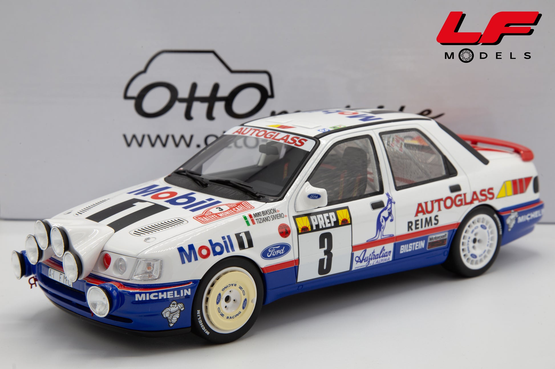 modellino ford sierra rally ottomobile 1:18 frontale