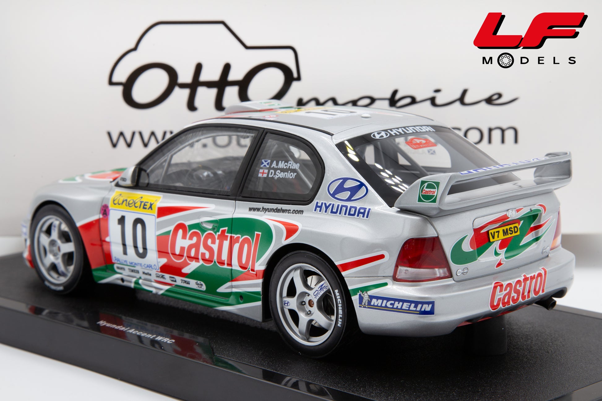 modellino hyundai accent wrc rally montecarlo ottomobile 1:18 OT1265 vista posteriore