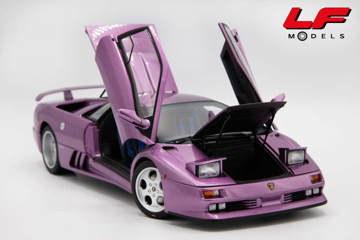 modellino lamborghini diablo se30 jota viola autoart 1:18 79142 vista frontale