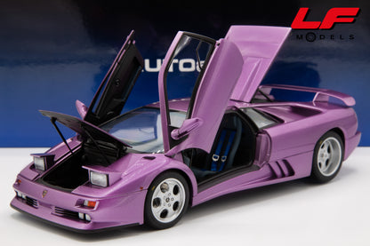 modellino lamborghini diablo se30 jota viola autoart 1:18 79142 vista frontale
