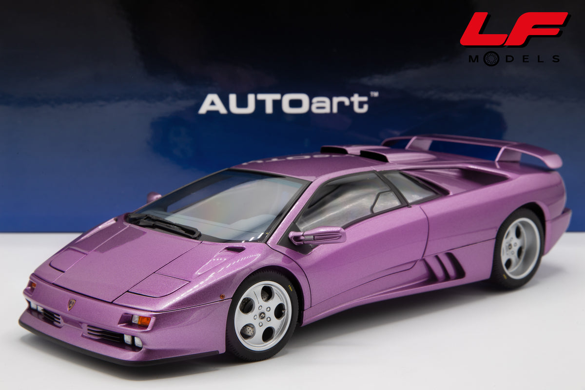 modellino lamborghini diablo se30 jota viola autoart 1:18 79142 vista frontale