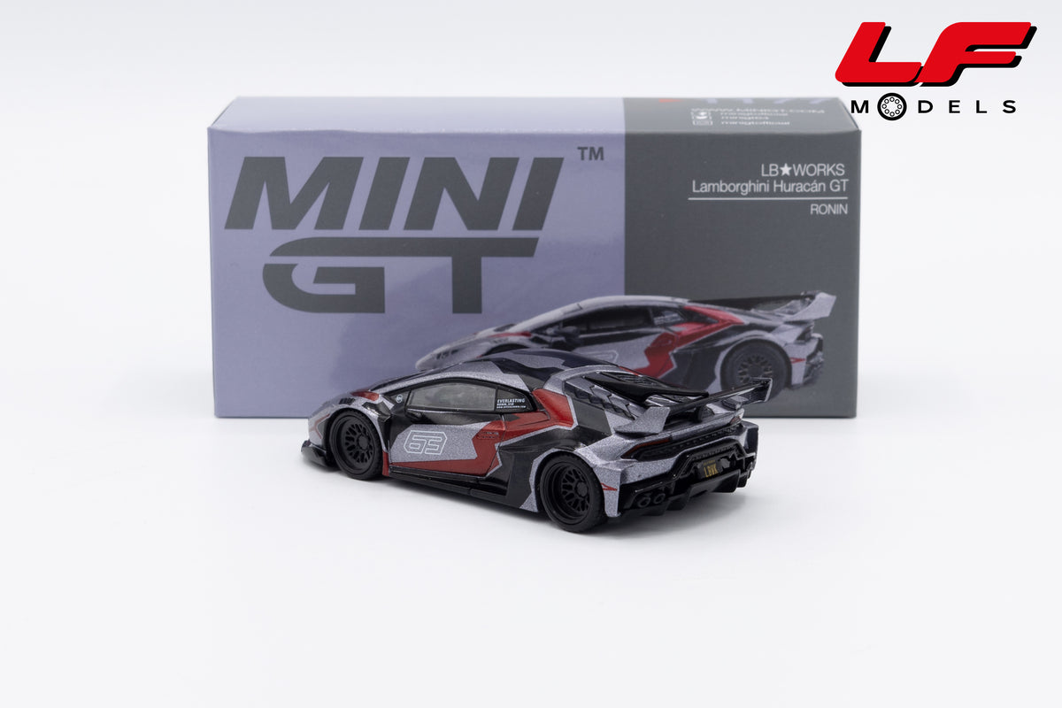 modellino lamborghini huracan gt lbwk ronin mini gt 1:64 MGT01177-L vista posteriore