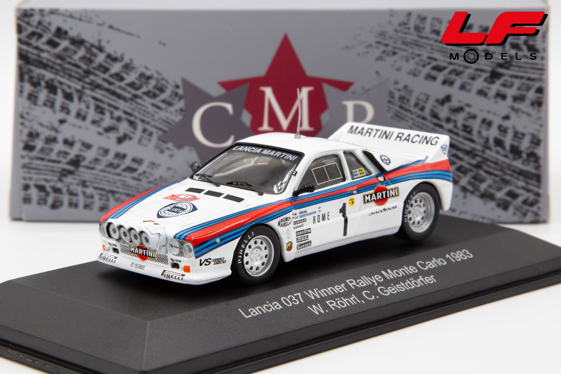 modellino lancia 037 rally cmr 1:43 frontale