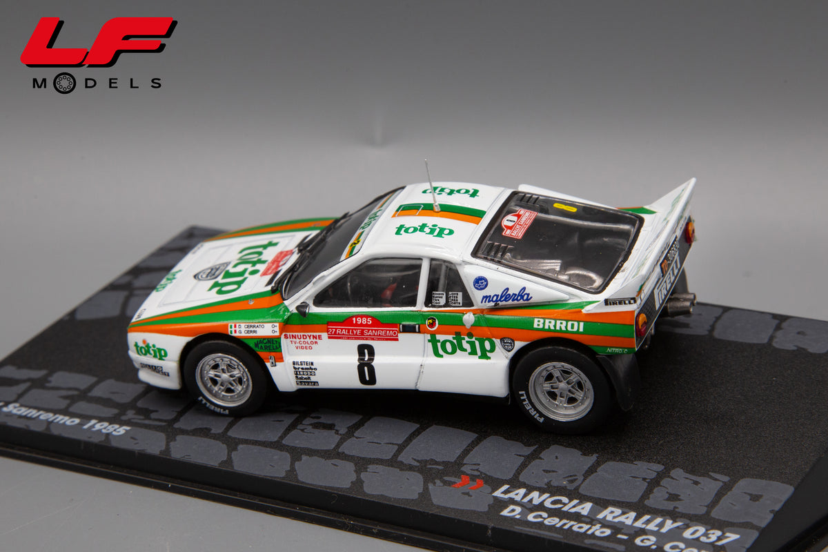 modellino lancia 037 rally sanremo edicola 1:43 vista posteriore
