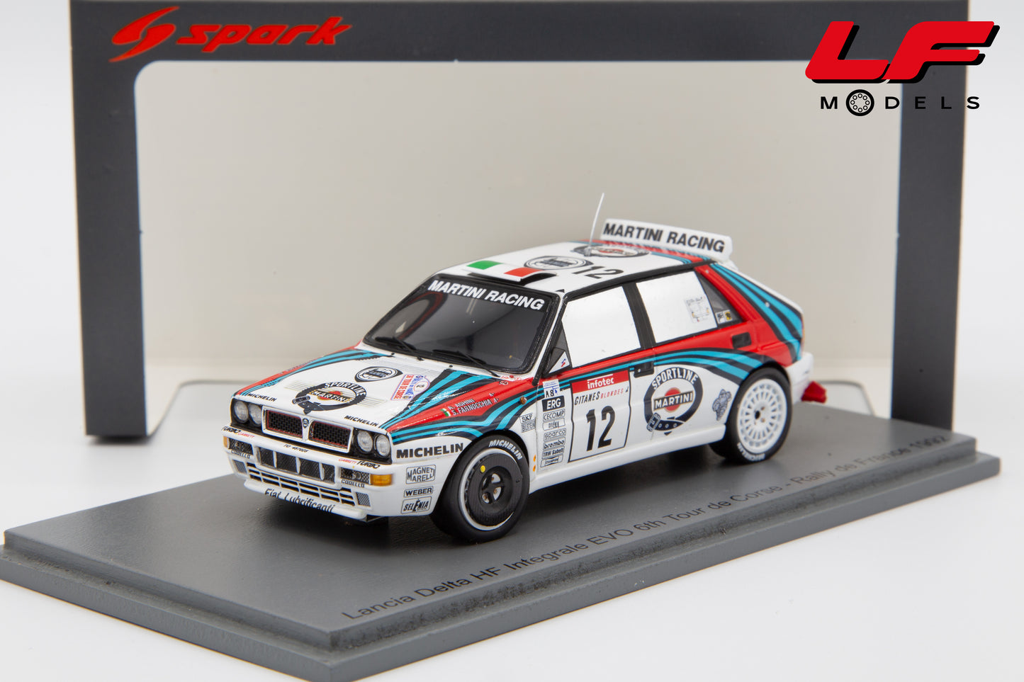 modellino lancia delta hf integrale evo rally 1:43 frontale