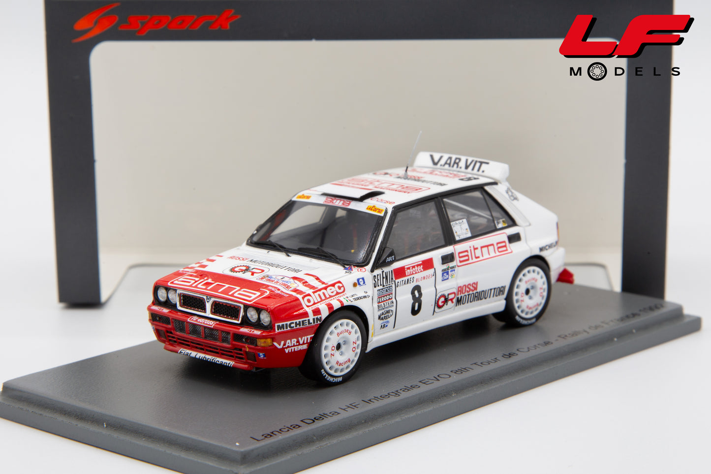modellino lancia delta hf integrale evo rally spark 1:43 frontale