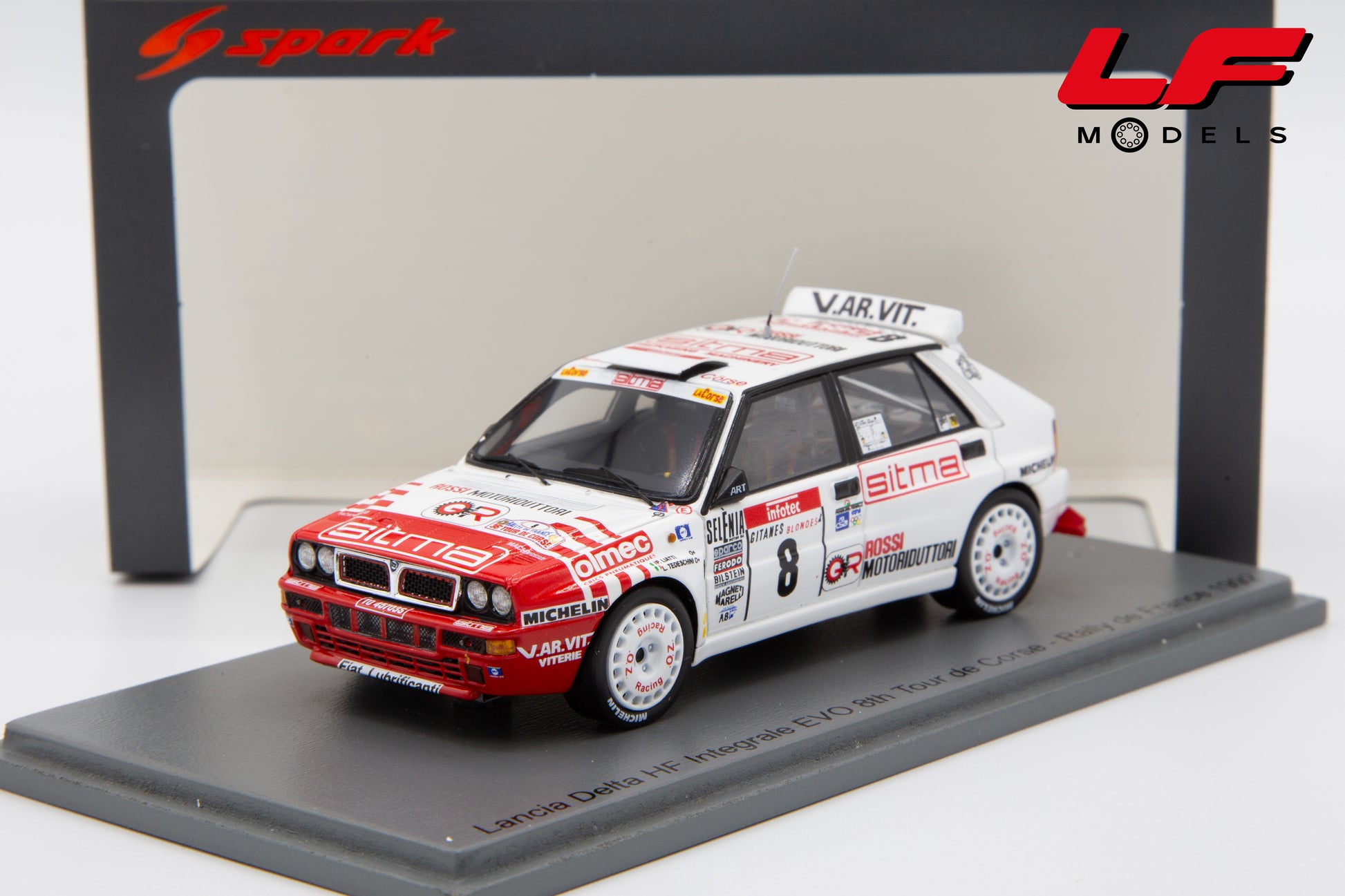 modellino lancia delta hf integrale evo rally spark 1:43 frontale