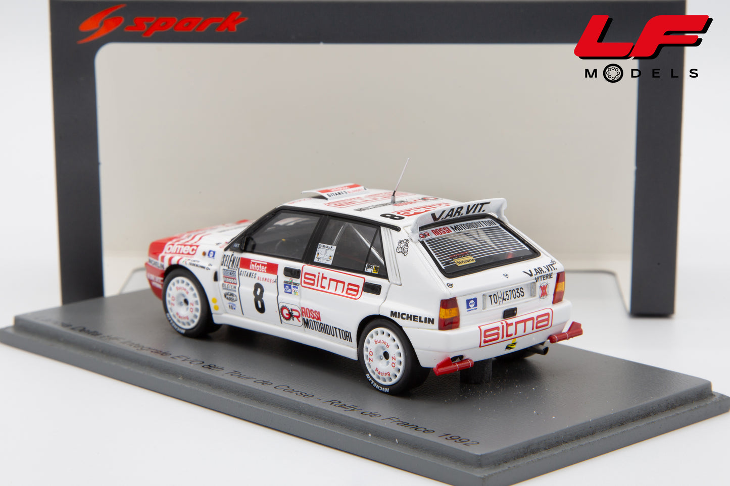 modellino lancia delta hf integrale evo rally spark 1:43 posteriore