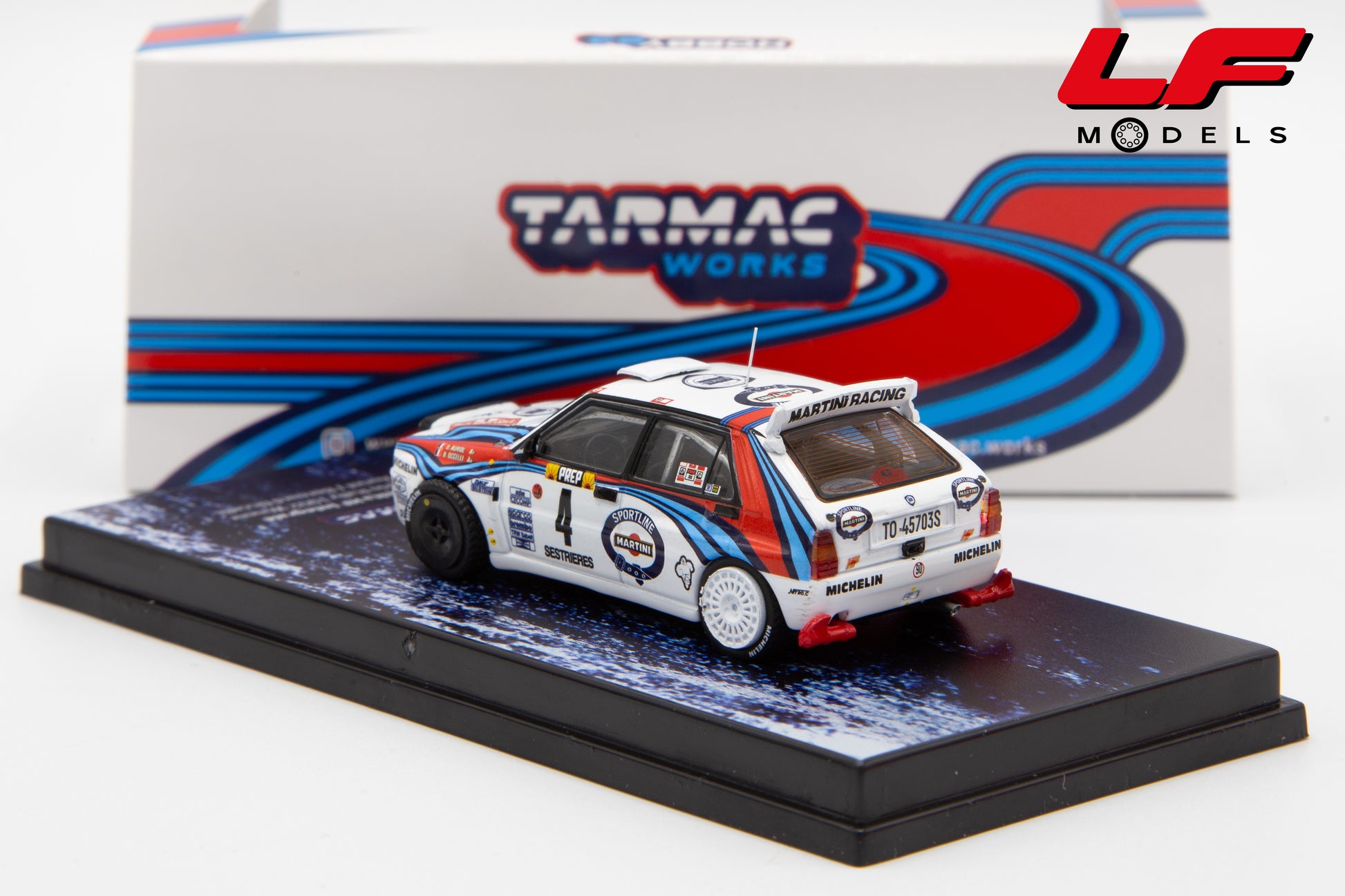 modellino lancia delta rally tarmac 1:64 posteriore