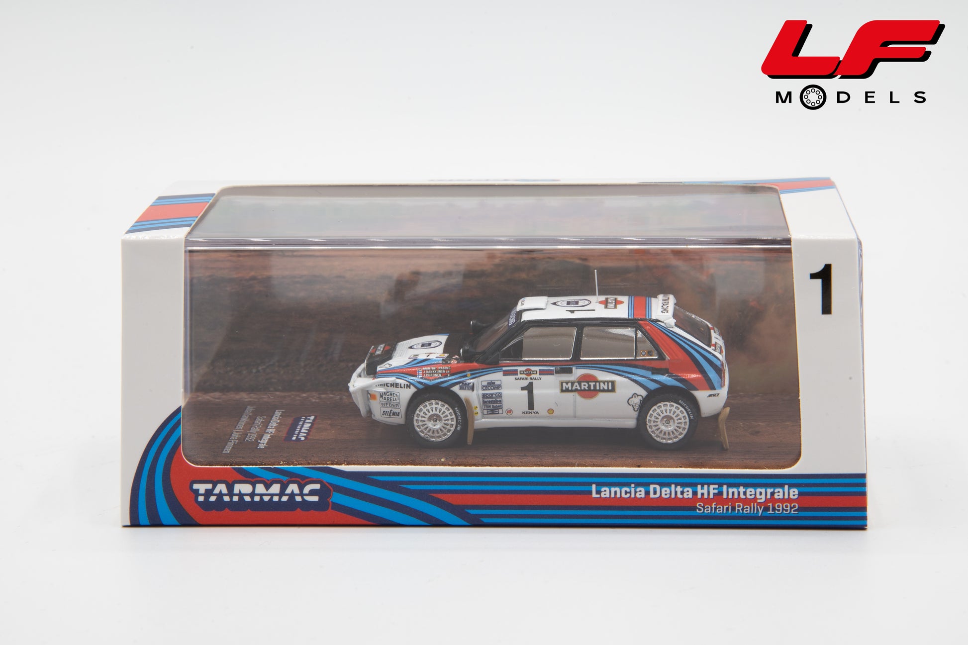 modellino lancia delta safari rally tarmac 1:64 T64-049-92SAF01 vista teca