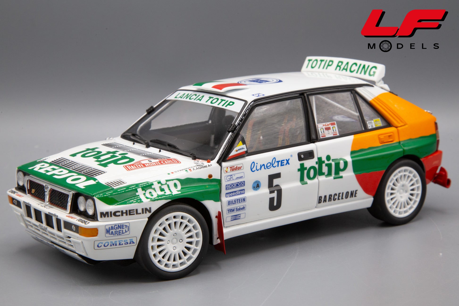modellino lancia delta rally montecarlo kyosho 1:18 frontale