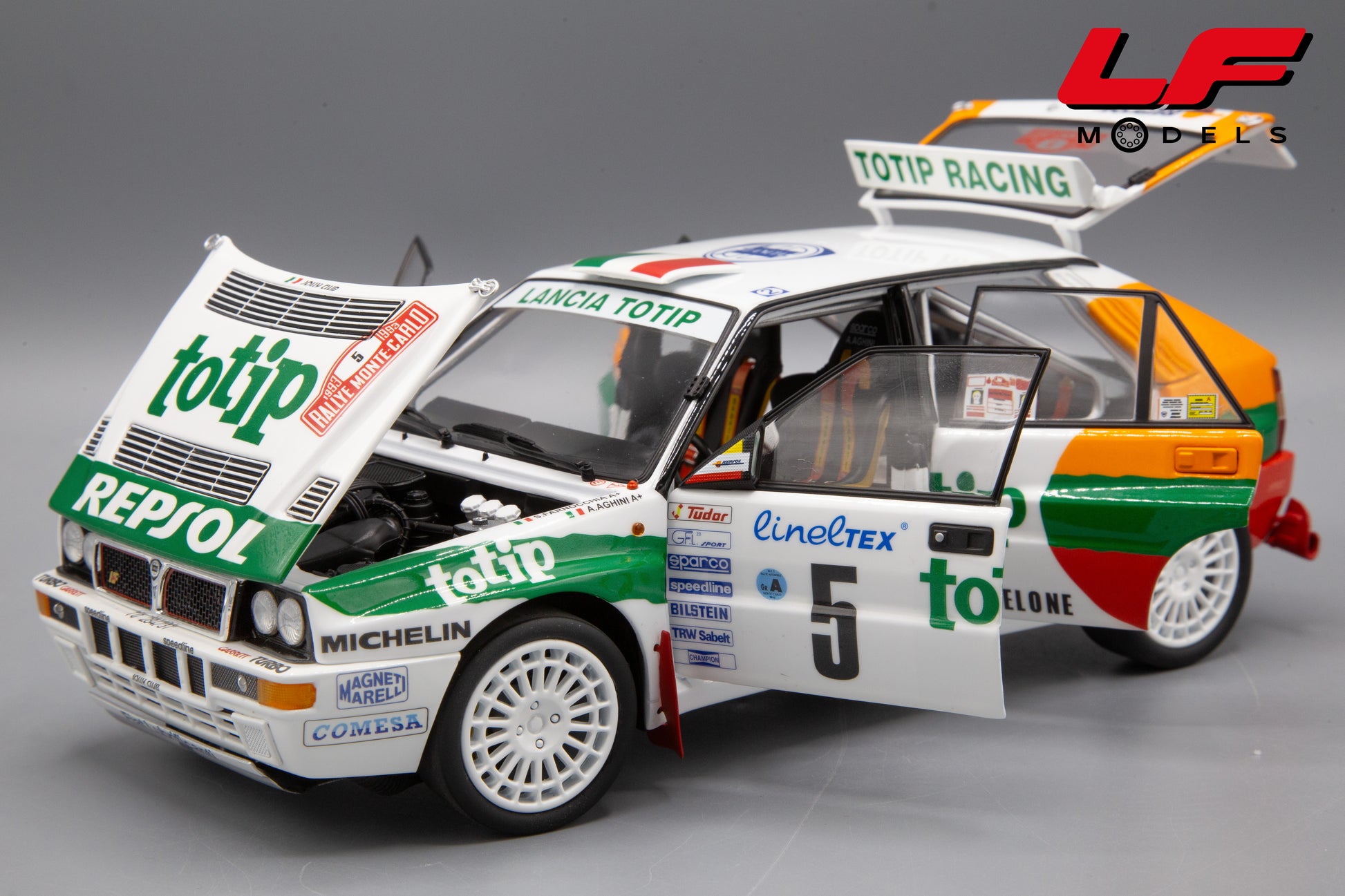 modellino lancia delta rally montecarlo kyosho 1:18 frontale