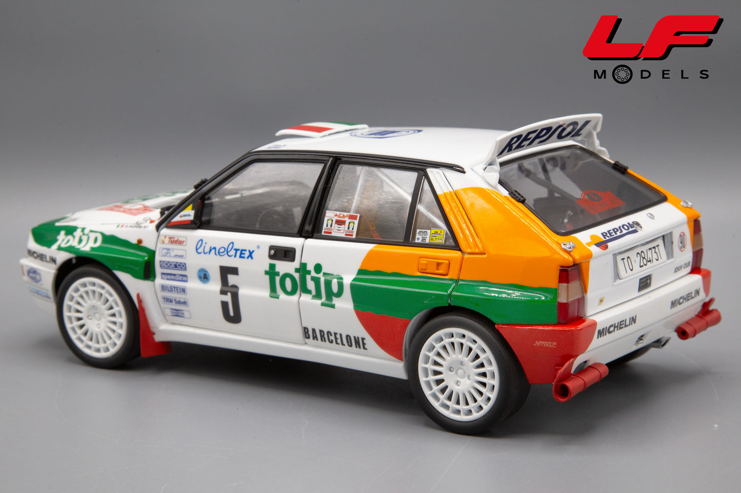 modellino lancia delta rally montecarlo kyosho 1:18 posteriore