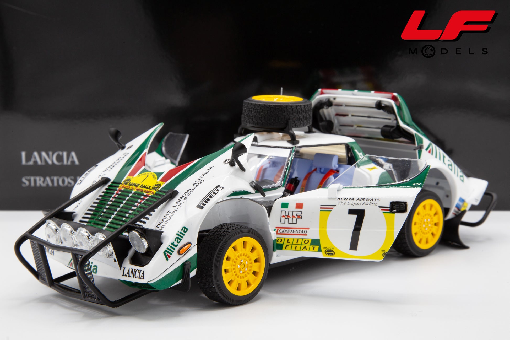 modellino lancia stratos rally 1:18 frontale