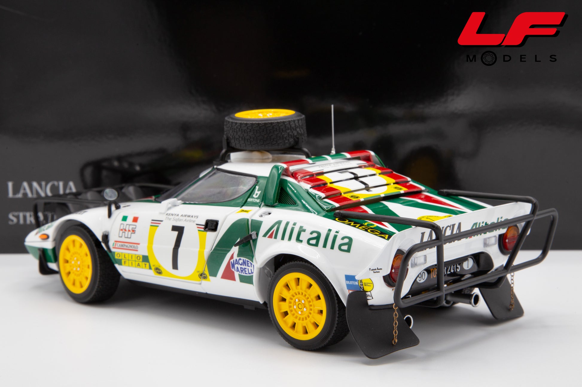 modellino lancia stratos rally 1:18 posteriore