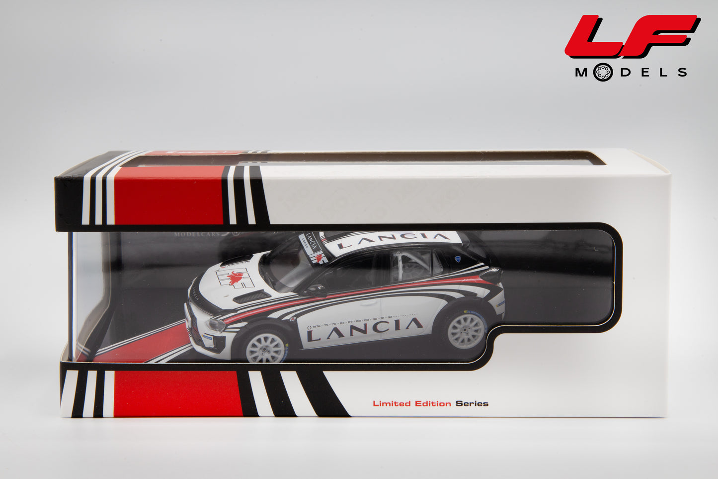 modellino lancia ypsilon rally test car biasion ixo 1:43 RAM1006.22 vista scatola