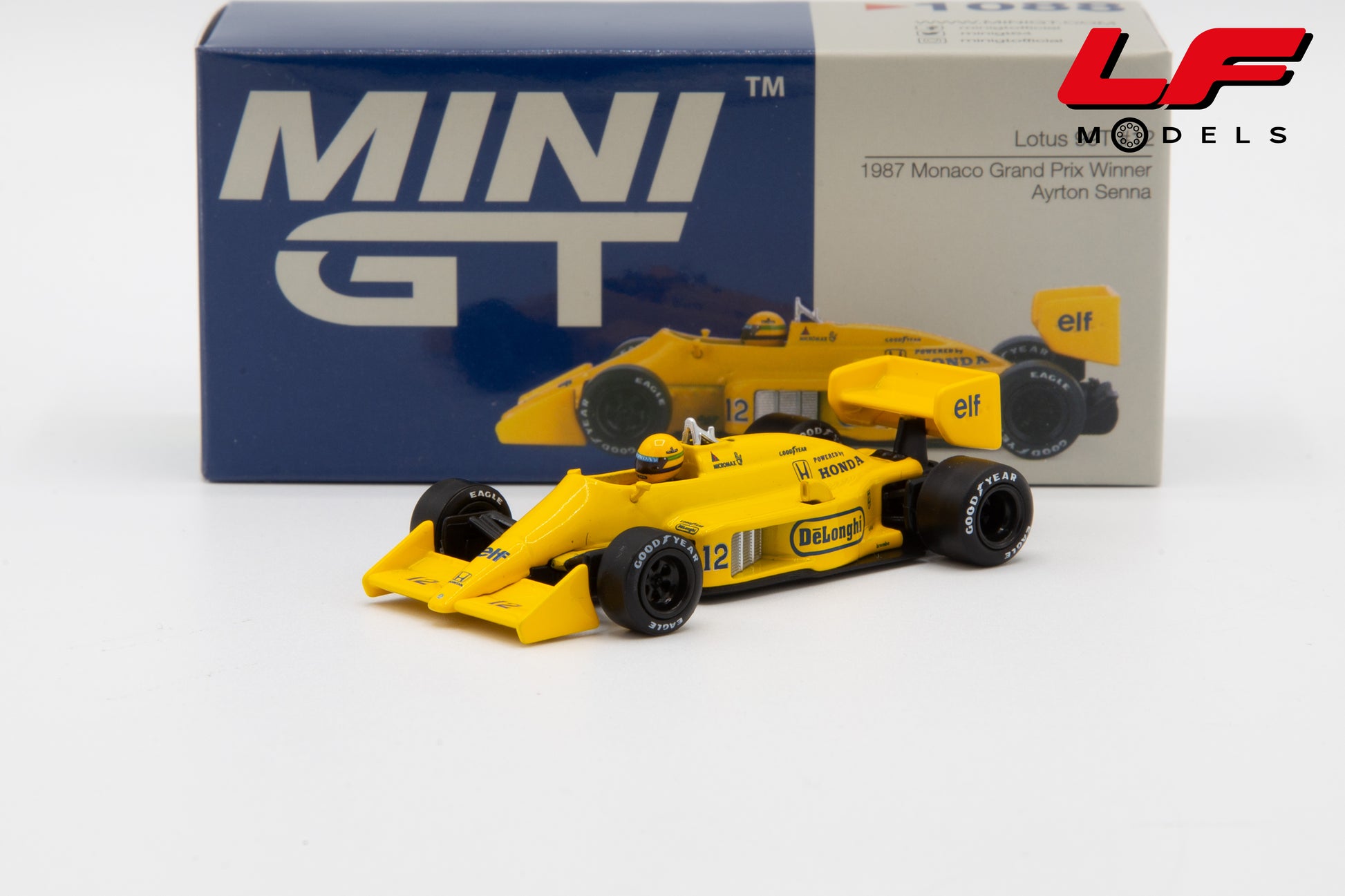 modellino lotus 99t senna mini gt 1:64 MGT01088-L vista frontale
