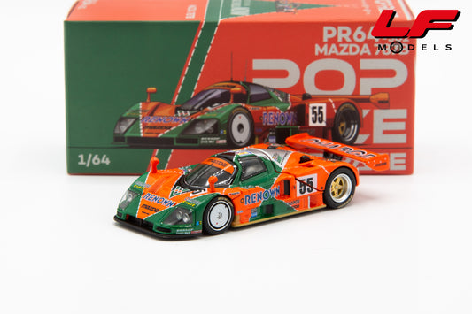 modellino mazda 787b win 24h le mans pop race 1:64 PR640301 vista frontale