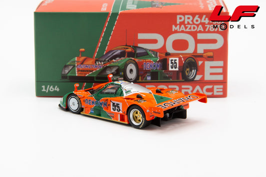 modellino mazda 787b win 24h le mans pop race 1:64 PR640301 vista posteriore