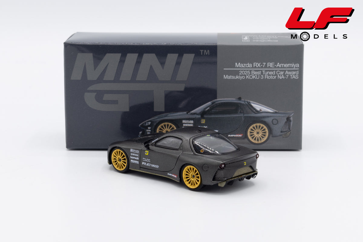 modellino mazda rx7 best tuned cars 2025 mini gt 1:64 MGT01205-R vista posteriore