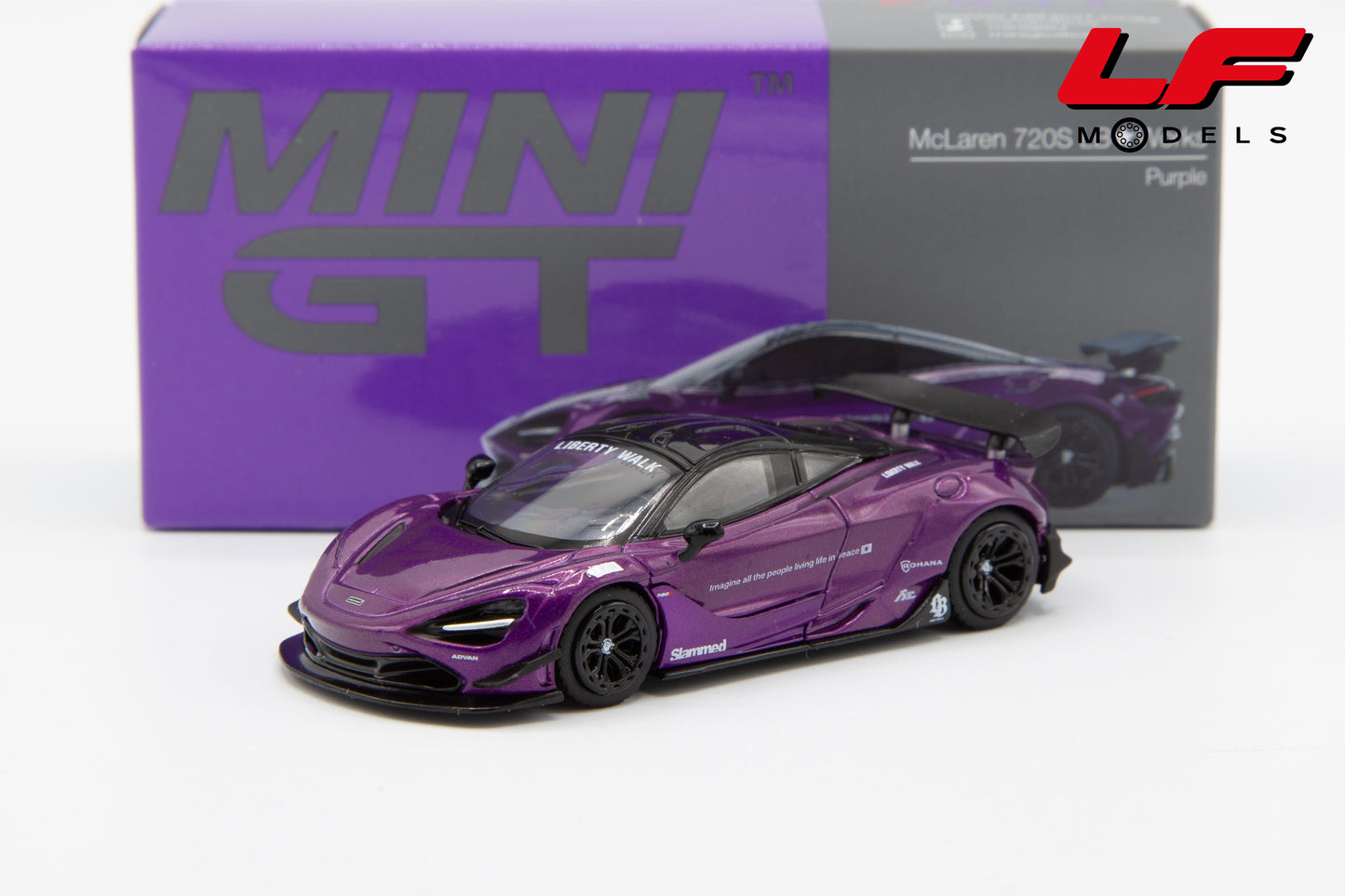 MINI GT MCLAREN 720S LB WORKS 2020 PURPLE 1:64
