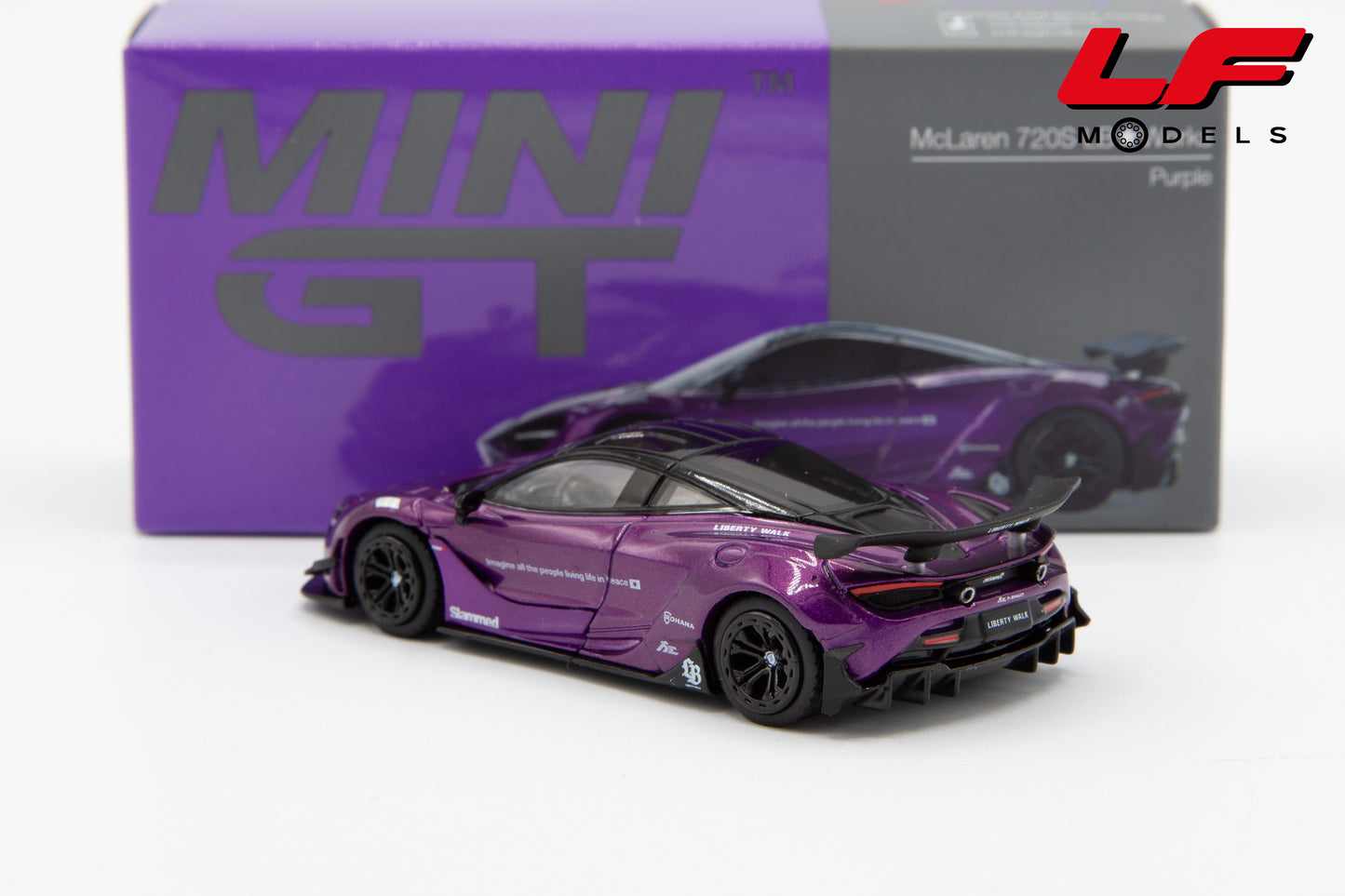 MINI GT MCLAREN 720S LB WORKS 2020 PURPLE 1:64