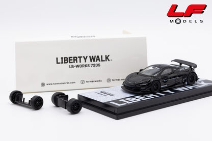 modellino mclaren 720s lbwk tarmac 1:64 T64-106-BK vista frontale