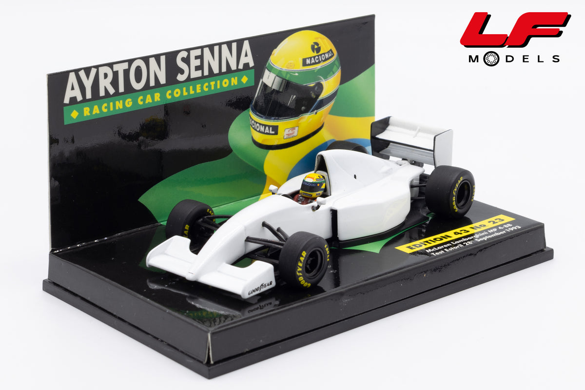 modellino mclaren lamborghini mp4-8b test estoril ayrton senna minichamps 1:43 vista frontale