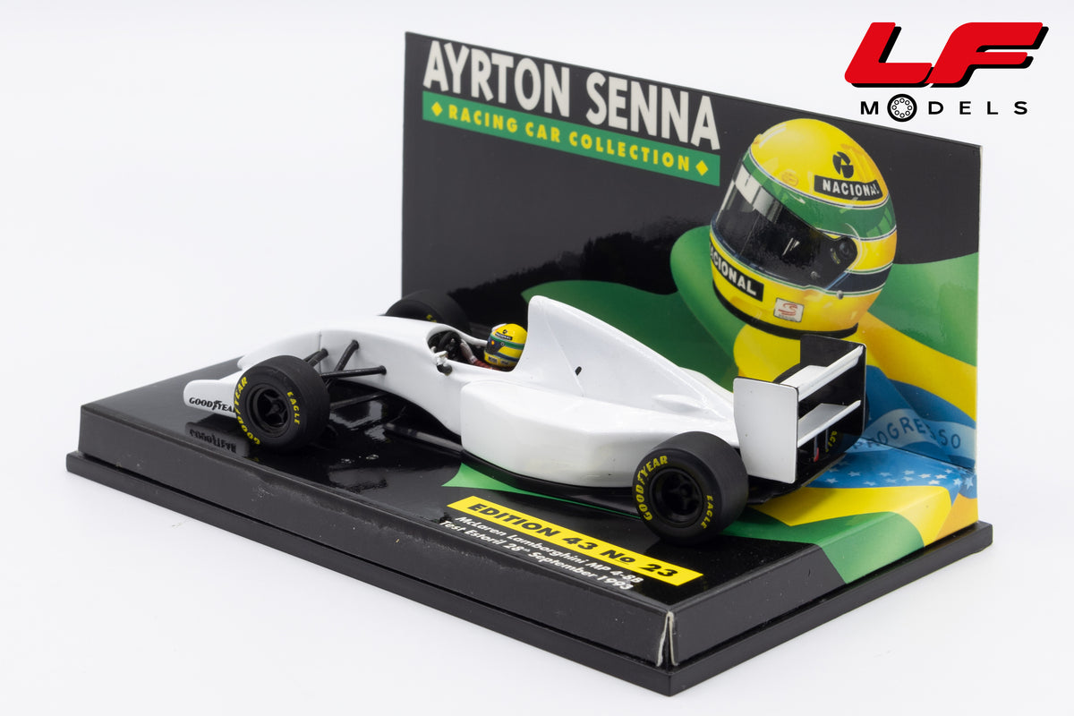 modellino mclaren lamborghini mp4-8b test estoril ayrton senna minichamps 1:43 vista posteriore