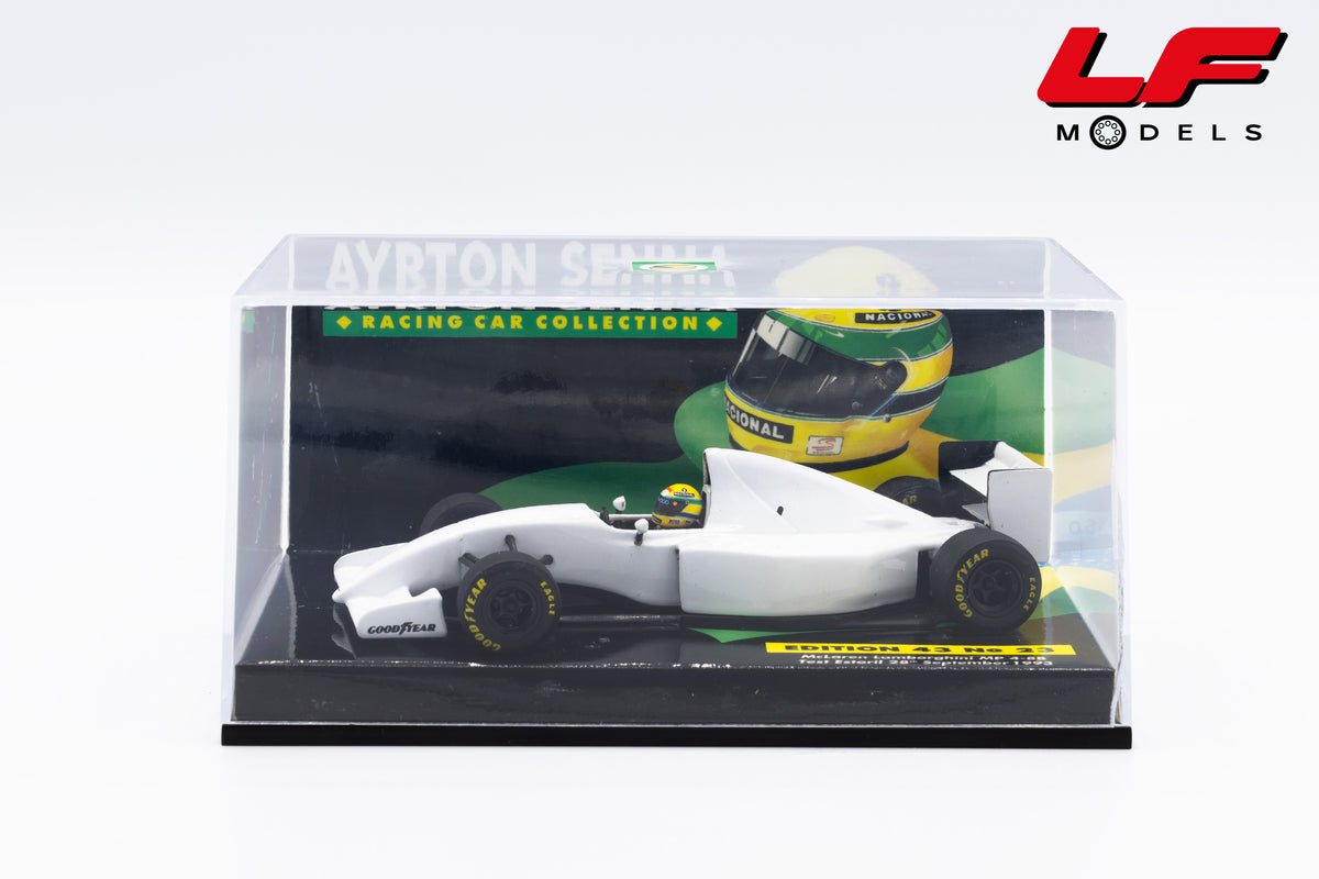 modellino mclaren lamborghini mp4-8b test estoril ayrton senna minichamps 1:43 vista teca