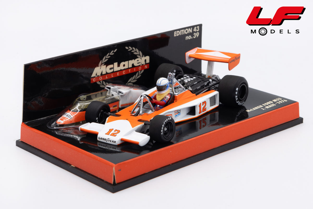 modellino mclaren m23 mass minichamps 1:43 vista frontale